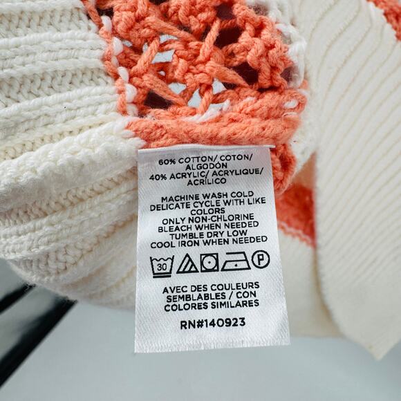 LOFT Pastel Pointelle Knit Oversized Sweater Cotton Blend Cozy Spring Vibe Sz XL - Picture 7 of 9